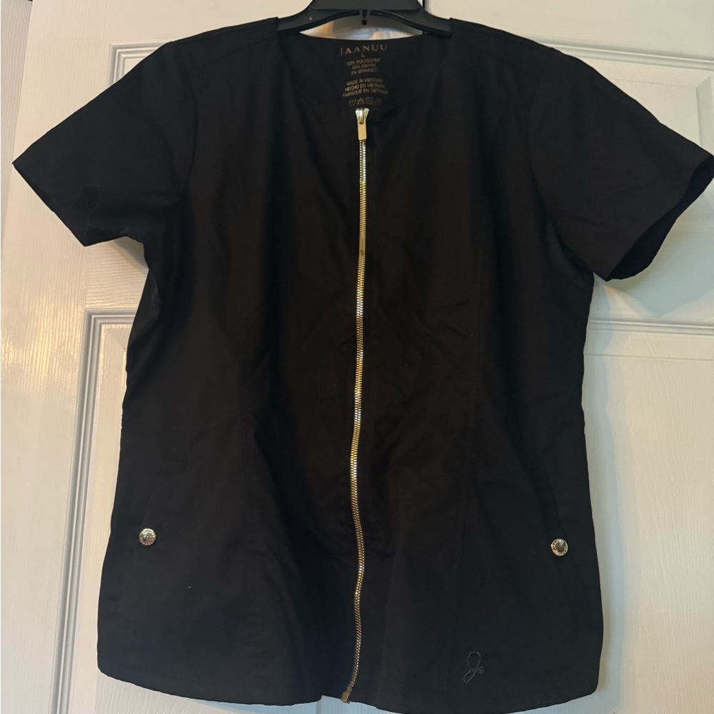 Jaanuu Gold Zipper Scrub top